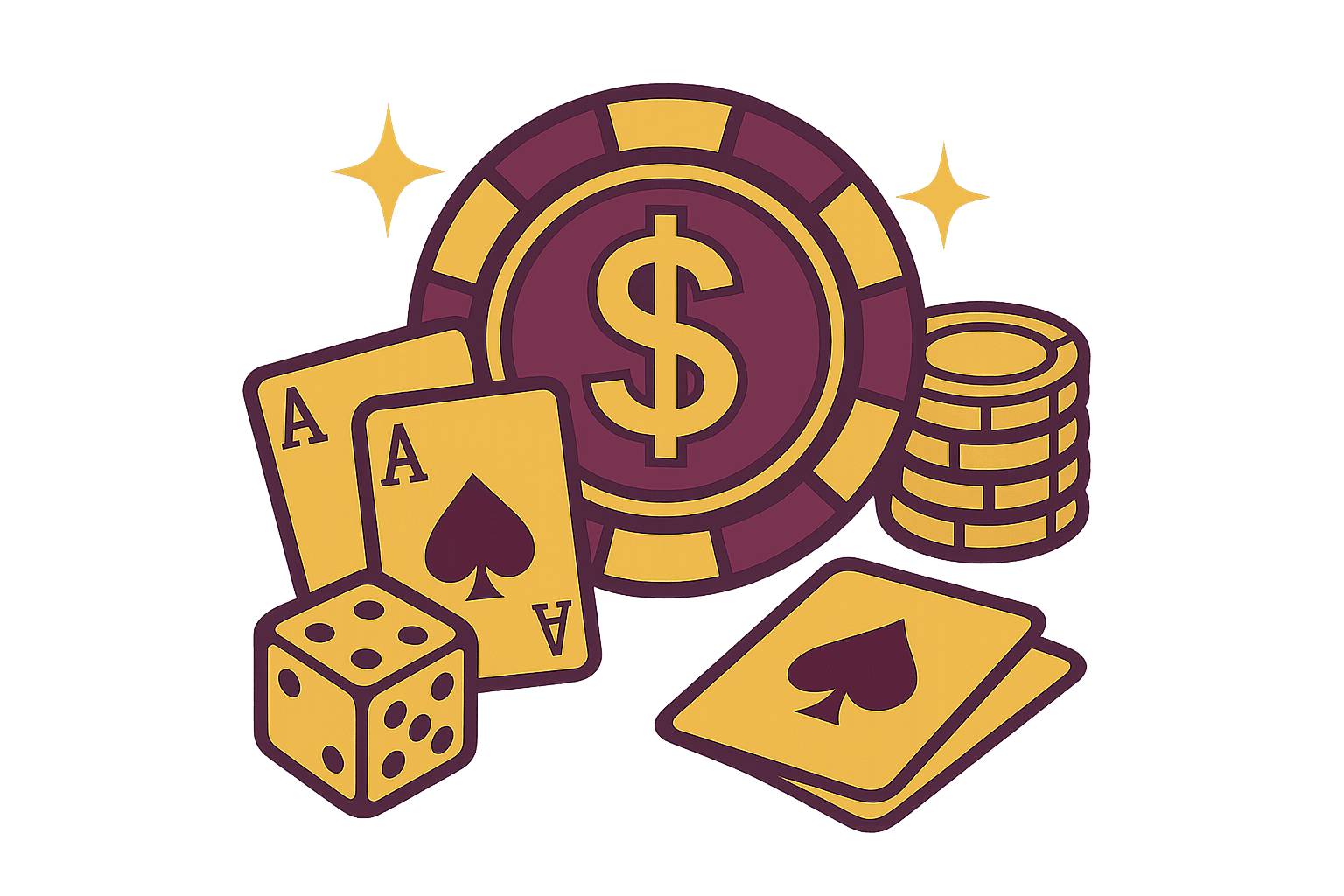 Casino set illustration